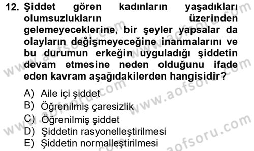 Suç Sosyolojisi Dersi 2012 - 2013 Yılı (Vize) Ara Sınav Soruları 12. Soru