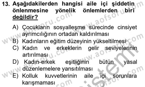 Suç Sosyolojisi Dersi 2012 - 2013 Yılı (Vize) Ara Sınav Soruları 13. Soru