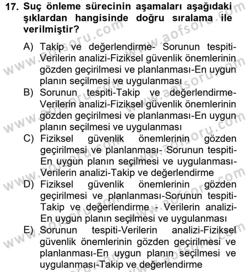 Suç Sosyolojisi Dersi 2012 - 2013 Yılı (Vize) Ara Sınav Soruları 17. Soru