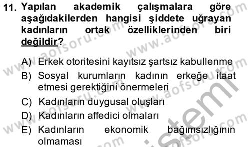 Suç Sosyolojisi Dersi 2013 - 2014 Yılı (Vize) Ara Sınav Soruları 11. Soru