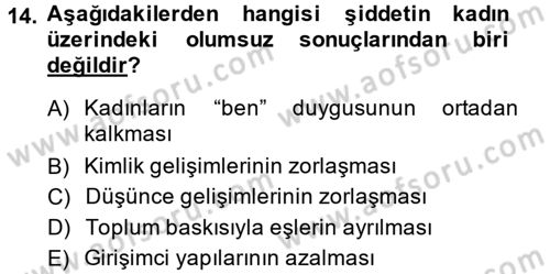 Suç Sosyolojisi Dersi 2013 - 2014 Yılı (Vize) Ara Sınav Soruları 14. Soru