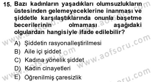 Suç Sosyolojisi Dersi 2013 - 2014 Yılı (Vize) Ara Sınav Soruları 15. Soru