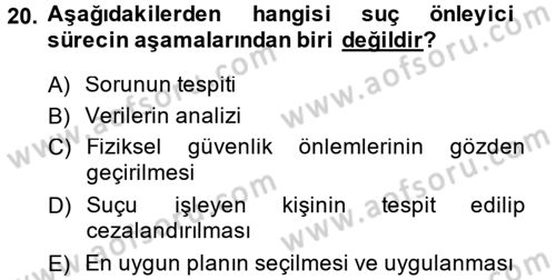 Suç Sosyolojisi Dersi 2013 - 2014 Yılı (Vize) Ara Sınav Soruları 20. Soru