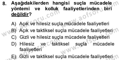 Suç Sosyolojisi Dersi 2013 - 2014 Yılı (Vize) Ara Sınav Soruları 8. Soru