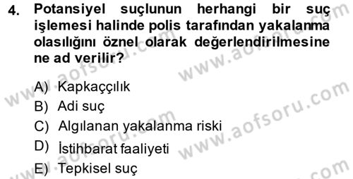 Suç Sosyolojisi Dersi 2013 - 2014 Yılı (Final) Dönem Sonu Sınav Soruları 4. Soru