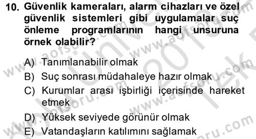 Suç Sosyolojisi Dersi 2013 - 2014 Yılı Tek Ders Sınav Soruları 10. Soru