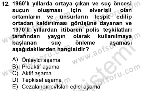 Suç Sosyolojisi Dersi 2013 - 2014 Yılı Tek Ders Sınav Soruları 12. Soru