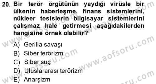 Suç Sosyolojisi Dersi 2013 - 2014 Yılı Tek Ders Sınav Soruları 20. Soru