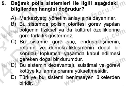Suç Sosyolojisi Dersi 2013 - 2014 Yılı Tek Ders Sınav Soruları 5. Soru