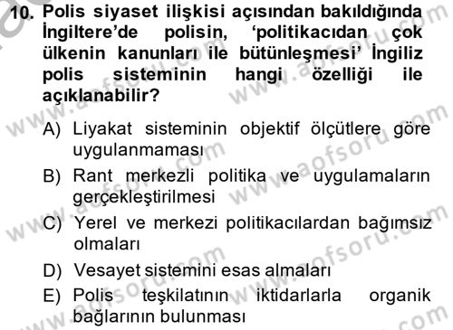 Suç Sosyolojisi Dersi 2014 - 2015 Yılı (Vize) Ara Sınav Soruları 10. Soru