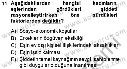 Suç Sosyolojisi Dersi 2014 - 2015 Yılı (Vize) Ara Sınav Soruları 11. Soru