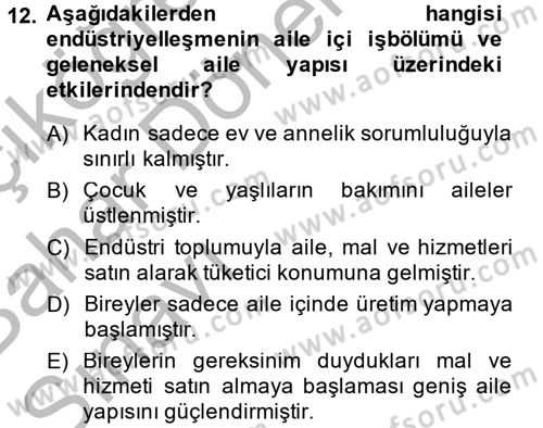 Suç Sosyolojisi Dersi 2014 - 2015 Yılı (Vize) Ara Sınav Soruları 12. Soru