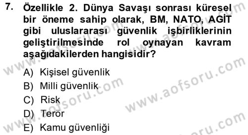 Suç Sosyolojisi Dersi 2014 - 2015 Yılı (Vize) Ara Sınav Soruları 7. Soru