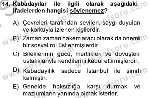 Suç Sosyolojisi Dersi 2014 - 2015 Yılı (Final) Dönem Sonu Sınav Soruları 14. Soru