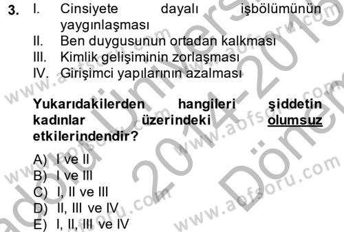 Suç Sosyolojisi Dersi 2014 - 2015 Yılı (Final) Dönem Sonu Sınav Soruları 3. Soru