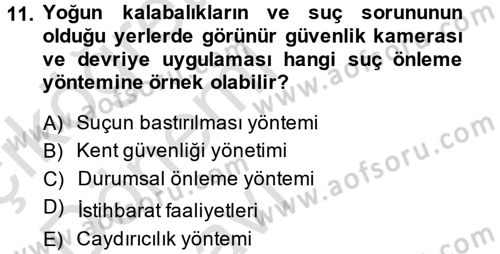 Suç Sosyolojisi Dersi 2014 - 2015 Yılı Tek Ders Sınav Soruları 11. Soru