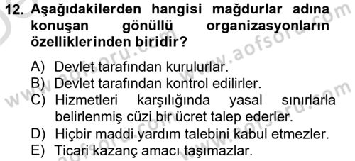 Suç Sosyolojisi Dersi 2014 - 2015 Yılı Tek Ders Sınav Soruları 12. Soru
