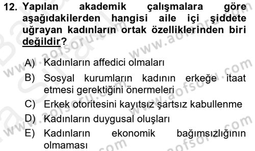 Suç Sosyolojisi Dersi 2015 - 2016 Yılı (Vize) Ara Sınav Soruları 12. Soru