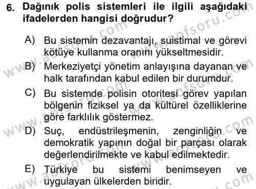 Suç Sosyolojisi Dersi 2015 - 2016 Yılı (Vize) Ara Sınav Soruları 6. Soru
