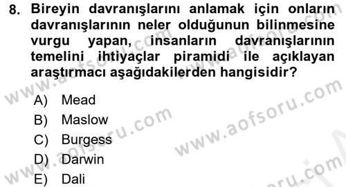 Suç Sosyolojisi Dersi 2015 - 2016 Yılı (Vize) Ara Sınav Soruları 8. Soru