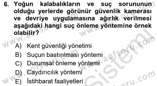 Suç Sosyolojisi Dersi 2015 - 2016 Yılı (Final) Dönem Sonu Sınav Soruları 6. Soru
