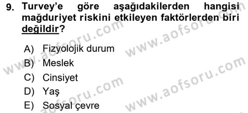 Suç Sosyolojisi Dersi 2015 - 2016 Yılı (Final) Dönem Sonu Sınav Soruları 9. Soru