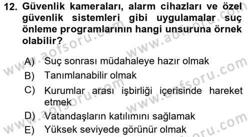 Suç Sosyolojisi Dersi 2015 - 2016 Yılı Tek Ders Sınav Soruları 12. Soru