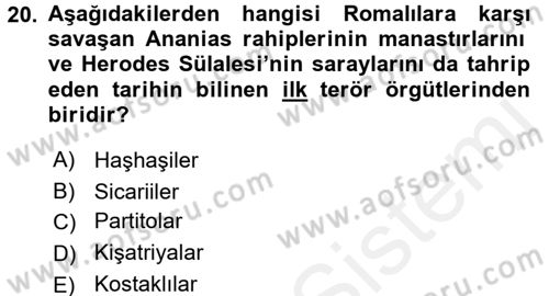 Suç Sosyolojisi Dersi 2015 - 2016 Yılı Tek Ders Sınav Soruları 20. Soru