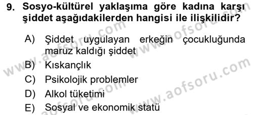 Suç Sosyolojisi Dersi 2015 - 2016 Yılı Tek Ders Sınav Soruları 9. Soru
