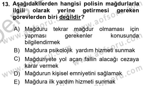 Suç Sosyolojisi Dersi 2016 - 2017 Yılı 3 Ders Sınav Soruları 13. Soru