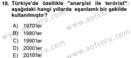 Suç Sosyolojisi Dersi 2016 - 2017 Yılı 3 Ders Sınav Soruları 18. Soru