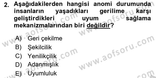 Suç Sosyolojisi Dersi 2016 - 2017 Yılı 3 Ders Sınav Soruları 2. Soru