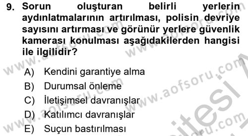 Suç Sosyolojisi Dersi 2016 - 2017 Yılı 3 Ders Sınav Soruları 9. Soru