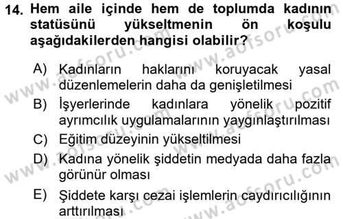 Suç Sosyolojisi Dersi 2016 - 2017 Yılı (Vize) Ara Sınav Soruları 14. Soru