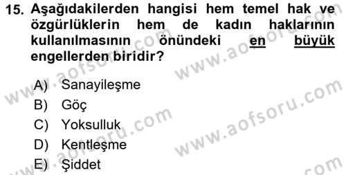 Suç Sosyolojisi Dersi 2016 - 2017 Yılı (Vize) Ara Sınav Soruları 15. Soru
