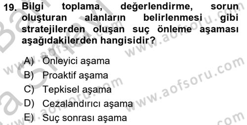Suç Sosyolojisi Dersi 2016 - 2017 Yılı (Vize) Ara Sınav Soruları 19. Soru