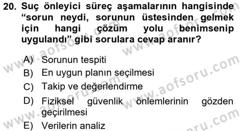 Suç Sosyolojisi Dersi 2016 - 2017 Yılı (Vize) Ara Sınav Soruları 20. Soru