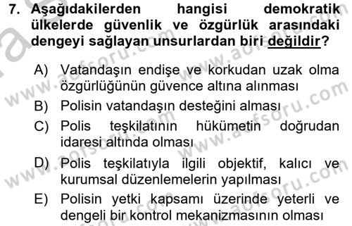 Suç Sosyolojisi Dersi 2016 - 2017 Yılı (Vize) Ara Sınav Soruları 7. Soru