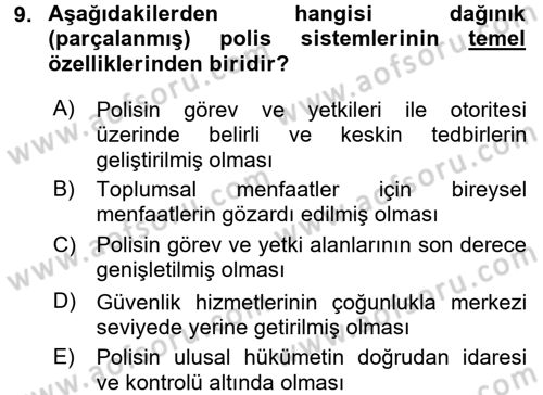 Suç Sosyolojisi Dersi 2016 - 2017 Yılı (Vize) Ara Sınav Soruları 9. Soru