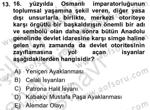 Suç Sosyolojisi Dersi 2016 - 2017 Yılı (Final) Dönem Sonu Sınav Soruları 13. Soru