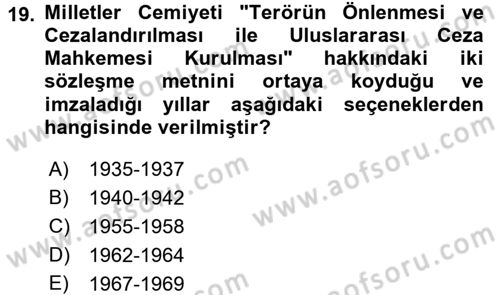 Suç Sosyolojisi Dersi 2016 - 2017 Yılı (Final) Dönem Sonu Sınav Soruları 19. Soru