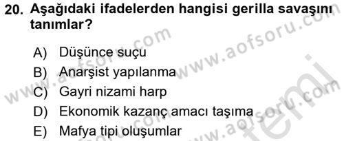 Suç Sosyolojisi Dersi 2016 - 2017 Yılı (Final) Dönem Sonu Sınav Soruları 20. Soru