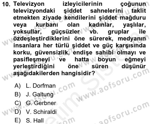 Suç Sosyolojisi Dersi 2017 - 2018 Yılı 3 Ders Sınav Soruları 10. Soru