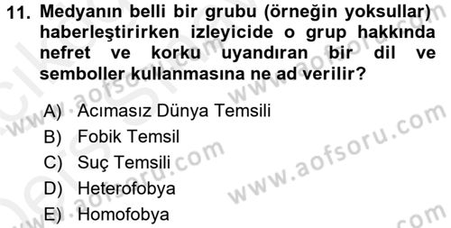Suç Sosyolojisi Dersi 2017 - 2018 Yılı 3 Ders Sınav Soruları 11. Soru