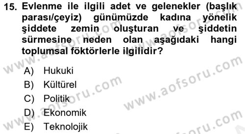 Suç Sosyolojisi Dersi 2017 - 2018 Yılı 3 Ders Sınav Soruları 15. Soru