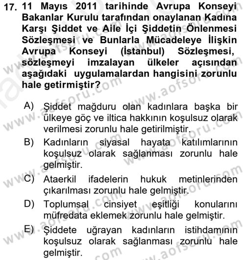 Suç Sosyolojisi Dersi 2017 - 2018 Yılı 3 Ders Sınav Soruları 17. Soru