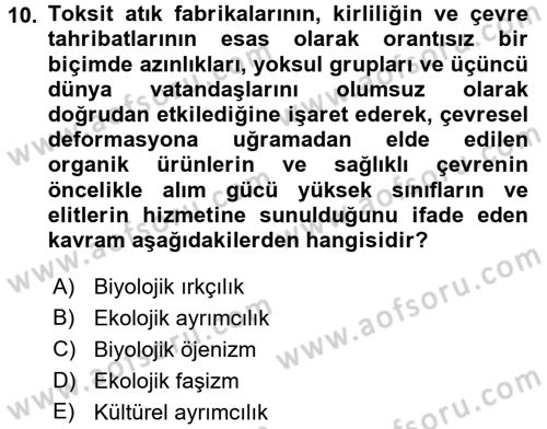 Suç Sosyolojisi Dersi 2017 - 2018 Yılı (Vize) Ara Sınav Soruları 10. Soru