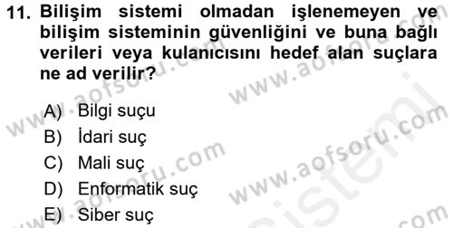Suç Sosyolojisi Dersi 2017 - 2018 Yılı (Final) Dönem Sonu Sınav Soruları 11. Soru