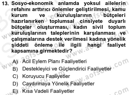 Suç Sosyolojisi Dersi 2017 - 2018 Yılı (Final) Dönem Sonu Sınav Soruları 13. Soru