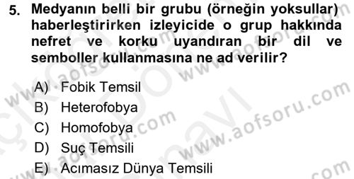 Suç Sosyolojisi Dersi 2017 - 2018 Yılı (Final) Dönem Sonu Sınav Soruları 5. Soru